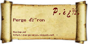Perge Áron névjegykártya