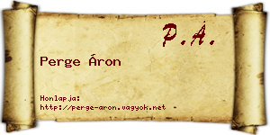 Perge Áron névjegykártya
